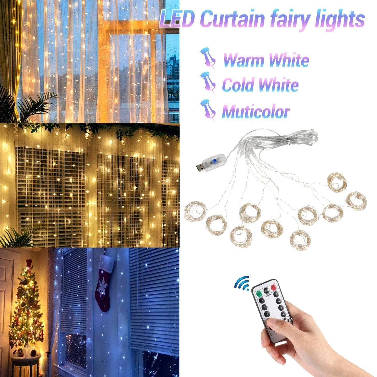 Christmas Smart Curtain LED For Home Decorations